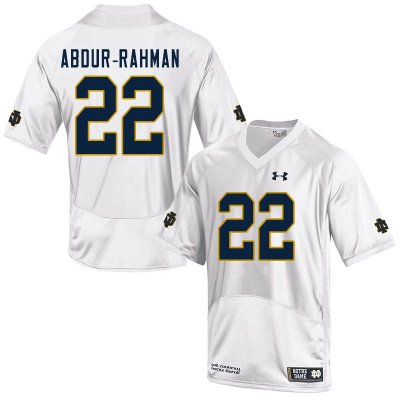 Notre Dame Fighting Irish Men's Kendall Abdur-Rahman #22 White Under Armour Authentic Stitched College NCAA Football Jersey RUN1499HG